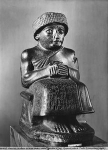 Gudea, Prince of Lagash, statue dedikert til Ningizzada, ny-sumerisk, fra Telloh, gamle Girsu, ca. 2130 f.Kr. (dioritt) (se også 71510, 121795, 208106 og 286948)